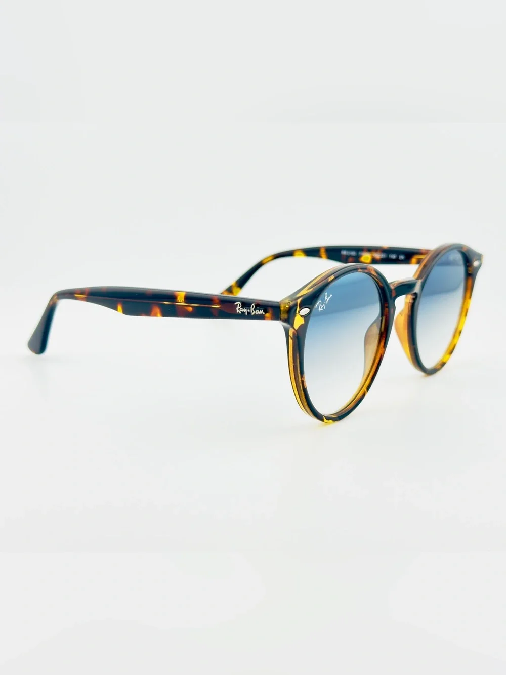 Ray-Ban Sunglasses RB2180 Polished Light Havana Frame with Gradient Blue Lenses